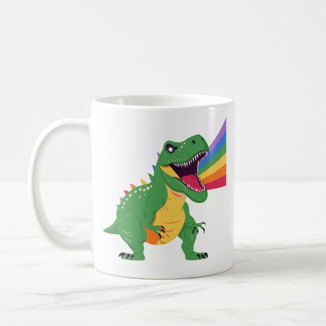 Caneca De Café Trex Dinosaur Roarsome Rainbow (Esquerda)
