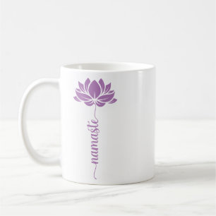 Caneca De Café Tri-Blend do Script Moderno do Flor de Lotus Preto