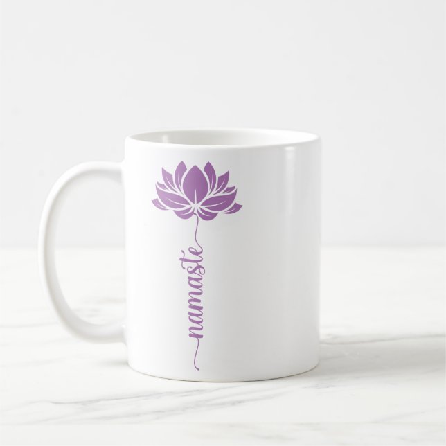 Caneca De Café Tri-Blend do Script Moderno do Flor de Lotus Preto (Esquerda)