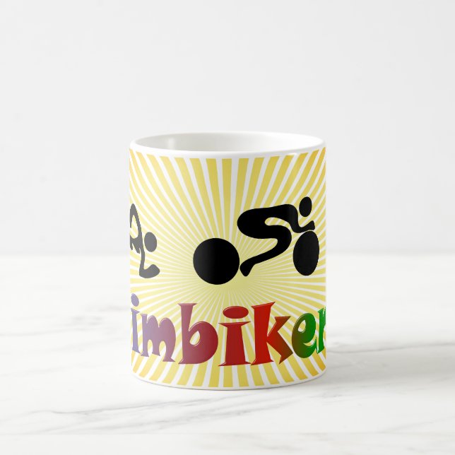 Caneca De Café TRI design abundante PRETO funcionado da natação (Centro)