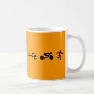 Caneca De Café TRI design abundante PRETO funcionado da natação