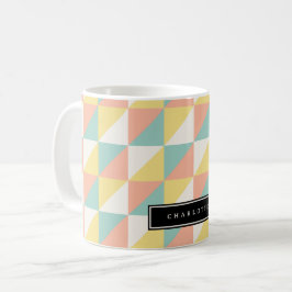 Caneca De Café Triângulo Abstrato geométrico Colorâneo Moderno