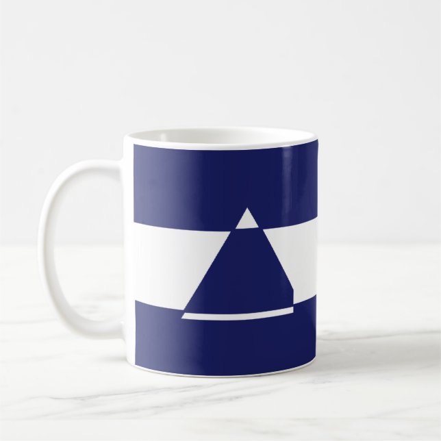 Caneca De Café Triângulo azul e branco em forma de (Esquerda)