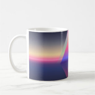 Caneca De Café Triângulo brilhante. Conceito etéreo. abs futurist