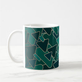 Caneca De Café Triângulo Teal Geométrico Moderno