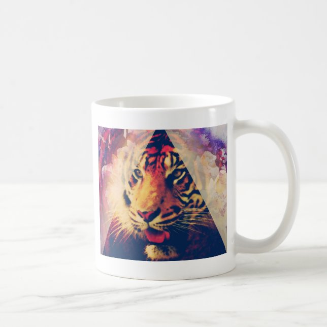 Caneca De Café Triângulo Tiger Grunge (Direita)