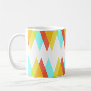 Caneca De Café Triângulos amarelos, vermelhos e azuis-cadetes