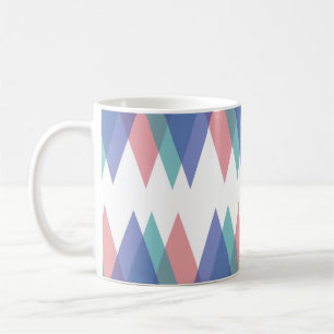 Caneca De Café Triângulos azuis e corais