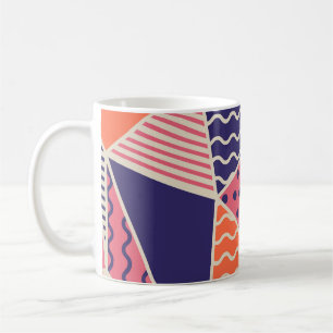 Caneca De Café Triângulos de abstrato: Fundo Geométrico de Vintag