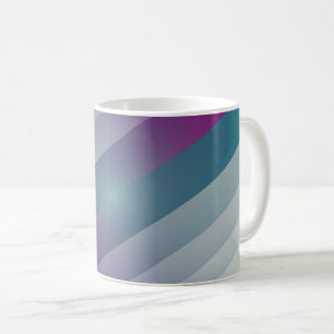 Caneca De Café Triângulos de cinza magenta teal