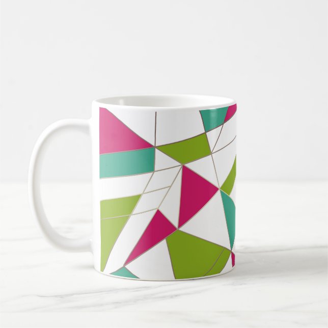 Caneca De Café Triângulos estampa abstrata geométrica geometria m (Esquerda)
