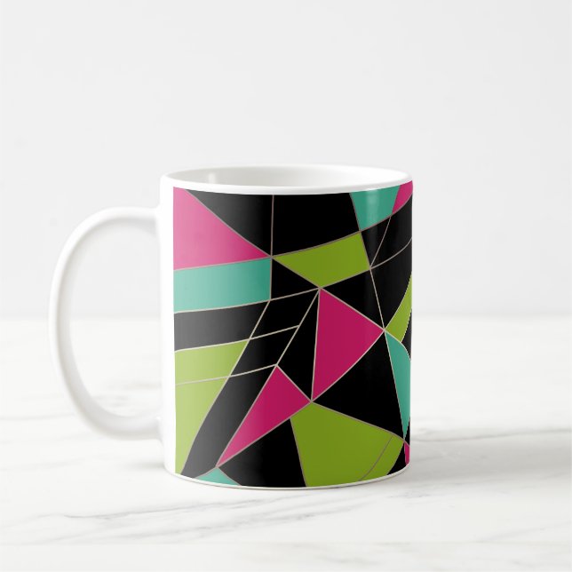 Caneca De Café Triângulos estampa abstrata geométrica geometria m (Esquerda)