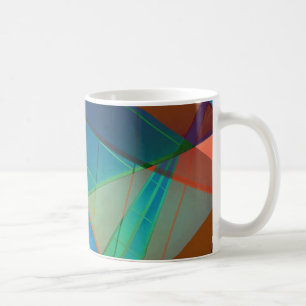 Caneca De Café Triângulos modernos e coloridos, formas trapezoide