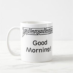 Caneca De Café Triângulos Pretos e Brancos Modernos Personalizado