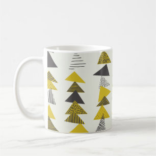 Caneca De Café Triângulos Retroativos: Padrão Sem Costura Variado