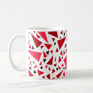 Caneca De Café triângulos vermelhos carmesim em fundo retro branc