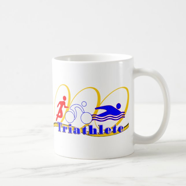 Caneca De Café Triathlete - Executar Natação de bicicleta (Direita)