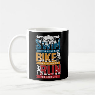 Caneca De Café Triathlon natação Bike Run