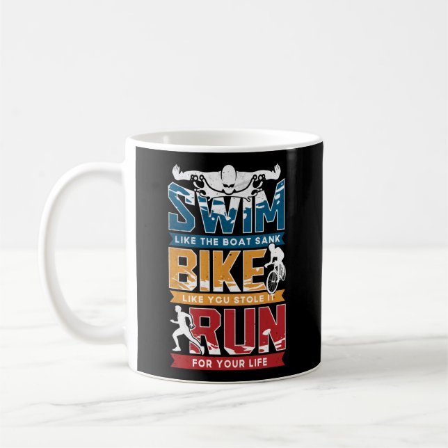 Caneca De Café Triathlon natação Bike Run (Esquerda)