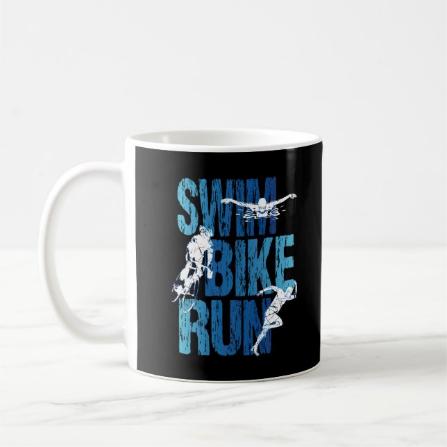 Caneca De Café Triathlon - Natação Bike Run (Esquerda)
