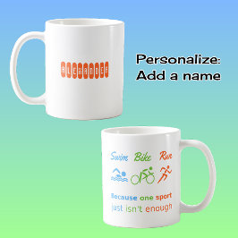 Caneca De Café Triathlon natação motocicleta citação esportivos p