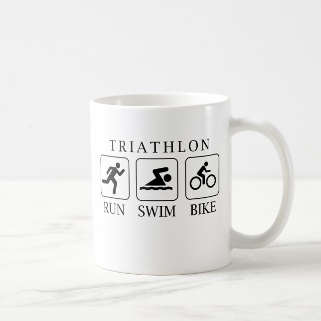 Caneca De Café Triathlon run, natação e bicicleta (Direita)