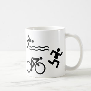 Caneca De Café Triatholon - ciclismo de funcionamento da nataçã