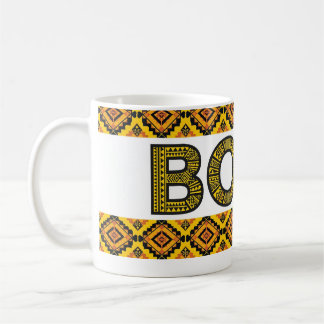 Caneca de Café Tribal Boho - Amarelo Mostarda Marr
