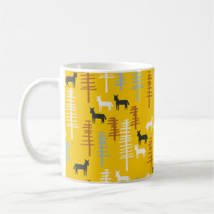 Caneca De Café Tribal com cavalos e árvores, criativo