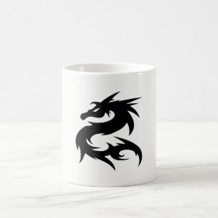 Caneca De Café Tribal Dragon Silhouette