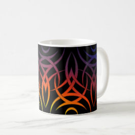 Caneca De Café Tribal Espelhado (Arco-íris)