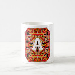 Caneca De Café Tribal Geométrico/Monograma Monográfico Café Mug
