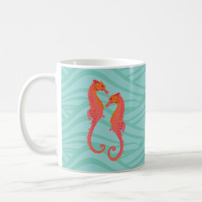 Caneca De Café Tribal Marking Seahorses  (Esquerda)
