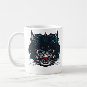 Caneca De Café Tribal Style Angry Cat