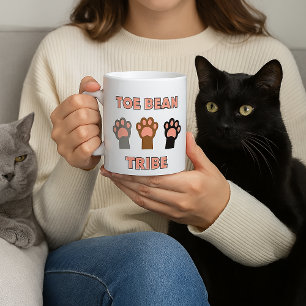 Caneca De Café Tribo do Dedo do Pé Gatinho Kawaii