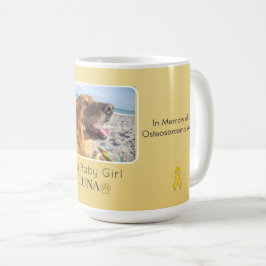 Caneca De Café Tributo ao Osteosarcoma Dourado Lado a Lado