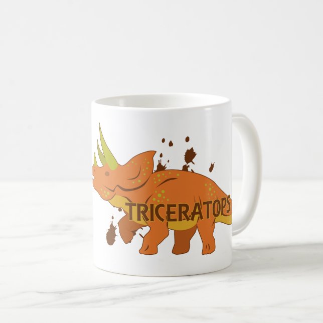 Caneca De Café Triceratops (Frente Esquerda)