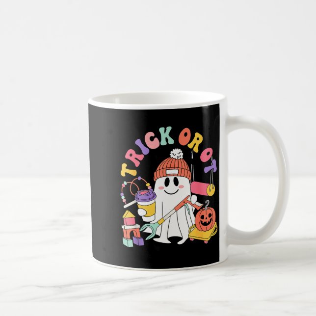 Caneca De Café Trick Or Ot Terapeuta Ocupacional Fantasma Hallowe (Direita)