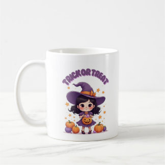 Caneca De Café Trick or Treat Kawaii Witch Mug – Pumpkin Candy