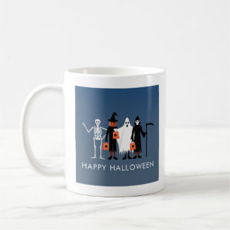 Caneca De Café Trick or Treaters Halloween em Português