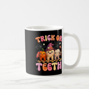 Caneca De Café Trick Ou Teeth Crew Dental Halloween Fatos
