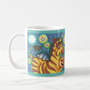 CANECA DE CAFÉ TRICK OU TRATAR COM ZEBRA DE BATALHO, COZINHO