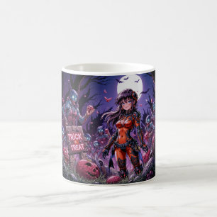 Caneca De Café Trick ou Treine Zombies Halloween Entregando o Cér