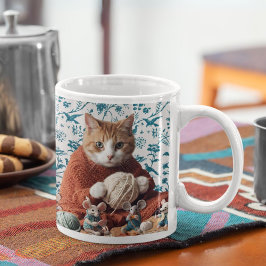 Caneca De Café tricô de crochet Cat e tricô de mouse