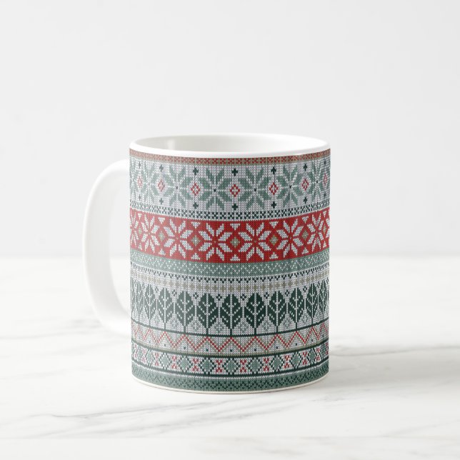 Caneca De Café tricô quente de Natal (Frente Esquerda)