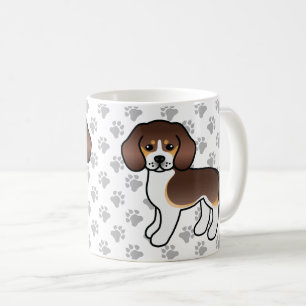 Caneca De Café Tricolor Tricolor Cartoon Cão e patas