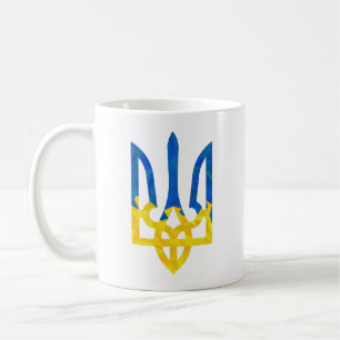 Caneca De Café Tridente ucraniano poligonal baixo