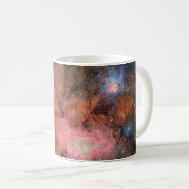 Caneca De Café Trifid and Lagoon Nebulae (Frente Esquerda)