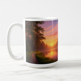 Caneca De Café Trilha Sunset Através dos Pinheiros