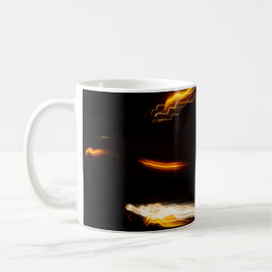 Caneca De Café Trilhas de Luz de Movimento Abstrato Longa Exposiç